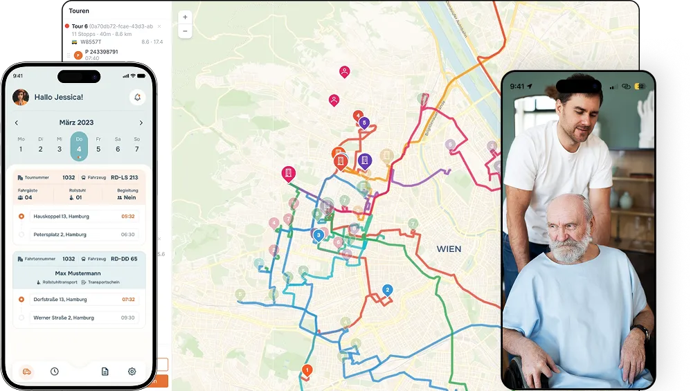 Übersicht einer geplanten Route in der Vermo-Software