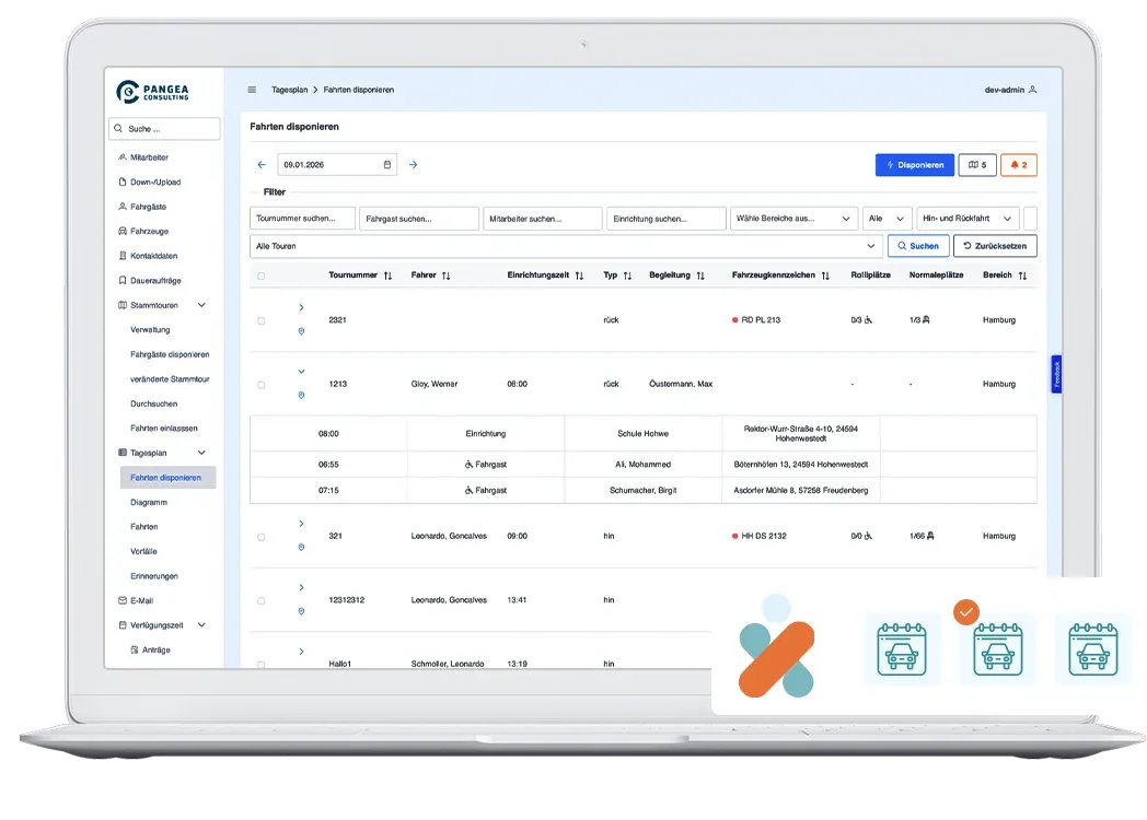 Schneller disponieren. Weniger umplanen.